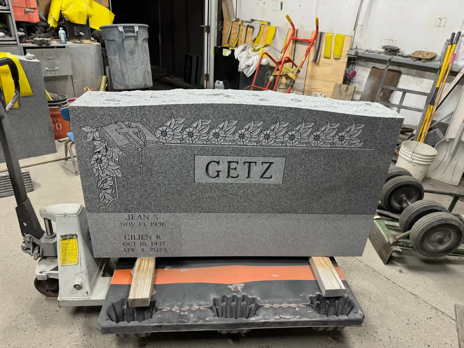 Granite Pillow Headstone hand-carved by Pillow Headstone Guide in NJ — image 5