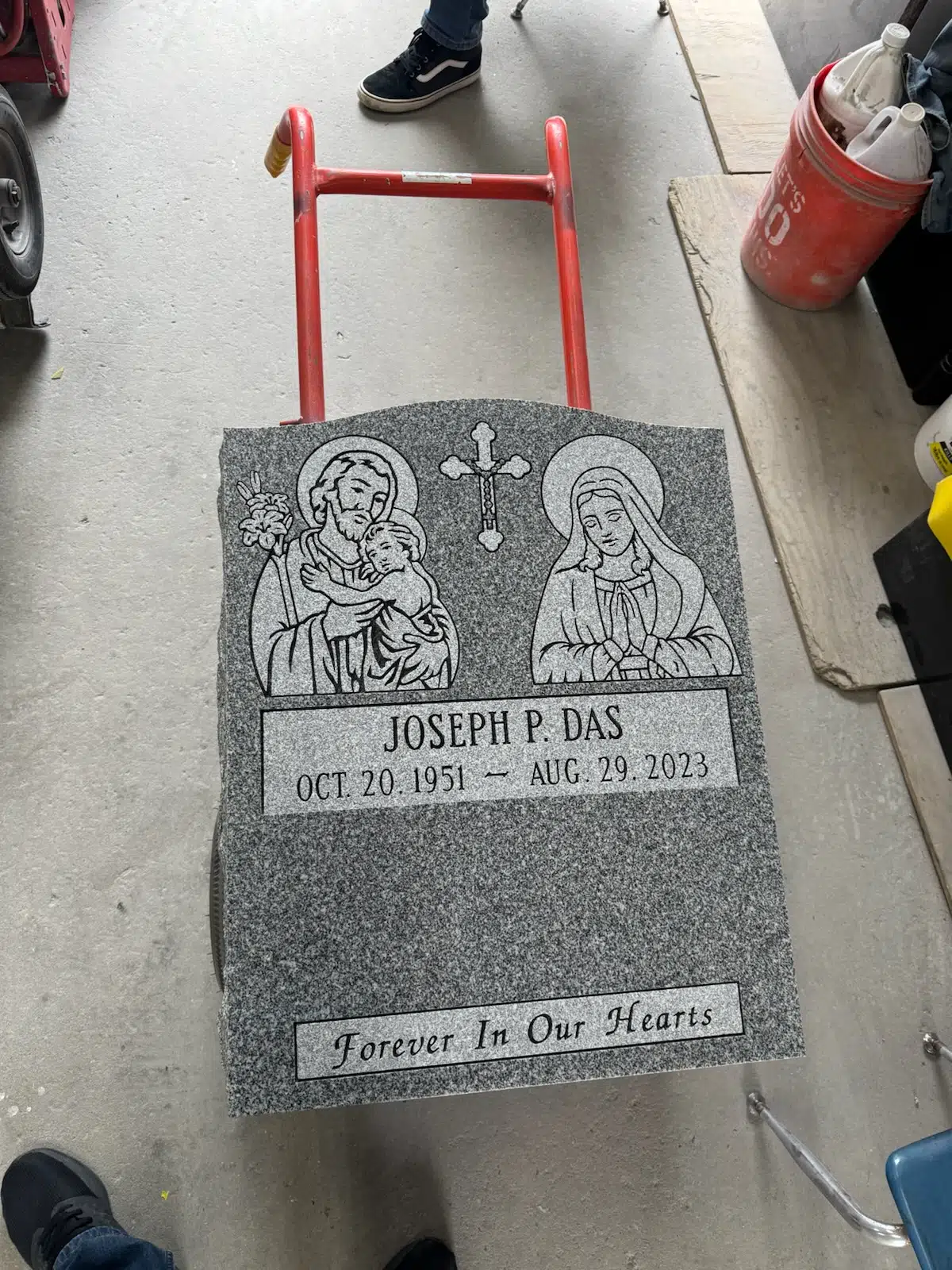Granite Pillow Headstone hand-carved by Pillow Headstone Guide in NJ — image 8