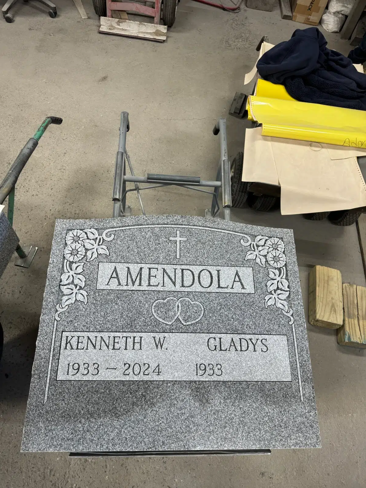 Granite Pillow Headstone hand-carved by Pillow Headstone Guide in NJ — image 2